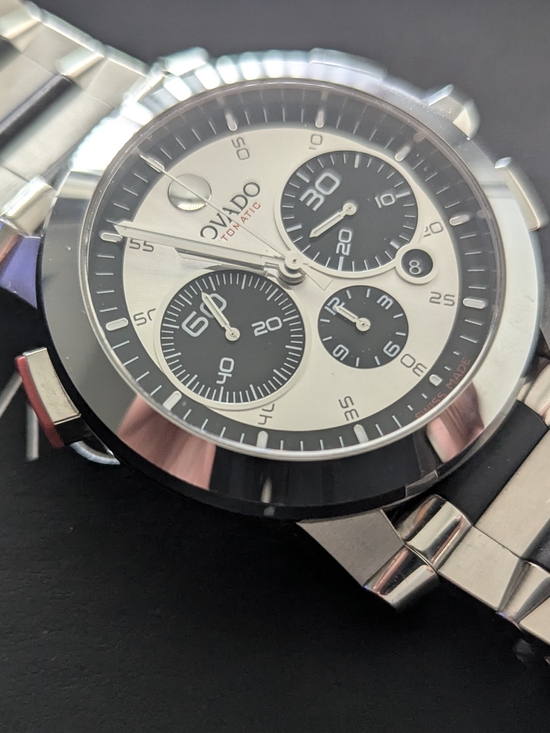 Movado Other - Movado Men's Silver and Black Chronograph Watch RED LABEL VIZIO $4995